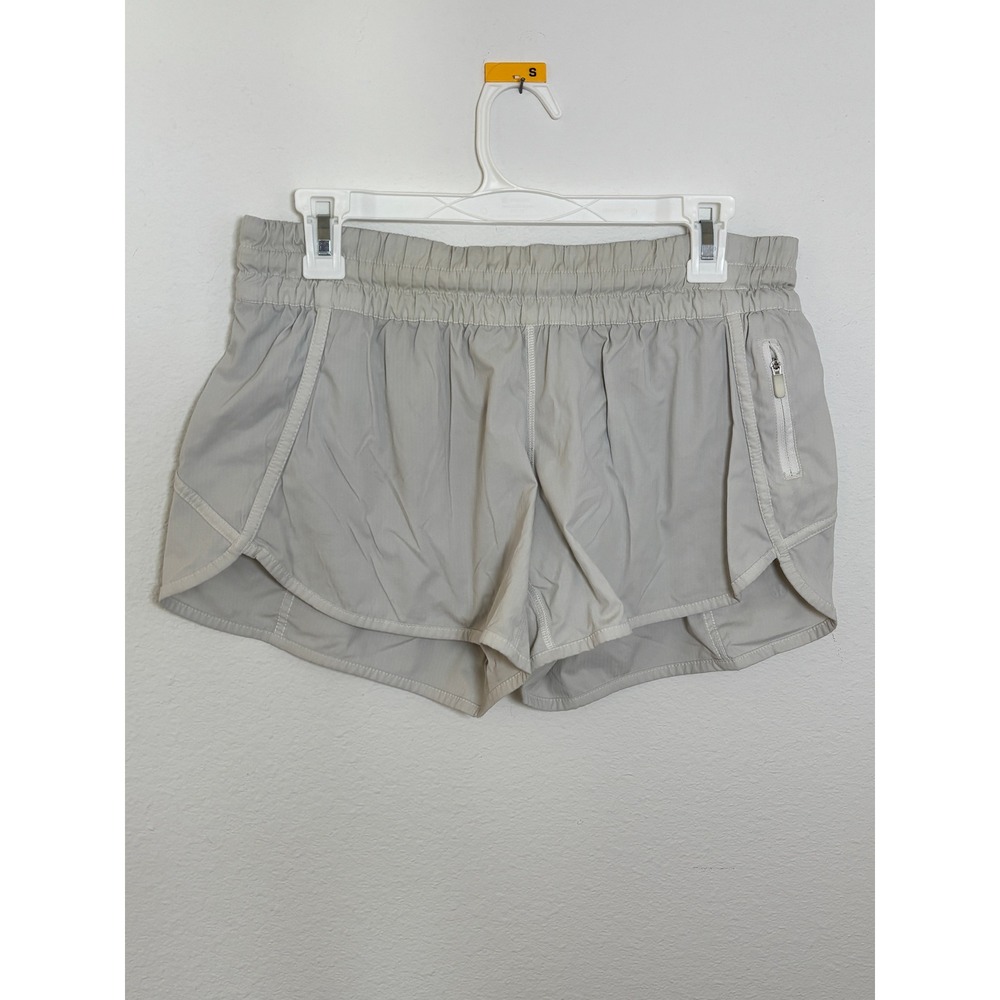 Lululemon Tracker Short V 4" Light Gray Running Athletic Shorts Women's Size S